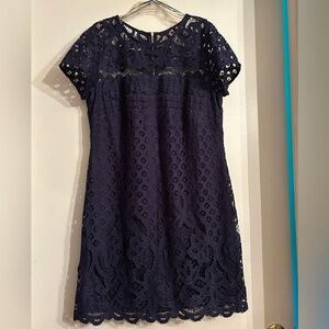 TAYLOR Midnight Navy Blue Lace Dress